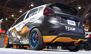 Illustration for article titled Ice Nine Fiesta ST SEMA build on a track...